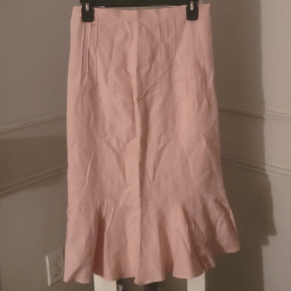 Pink Linen Skirt